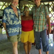 Harry from US and Ileana, the owner of the paradise, and Alfred